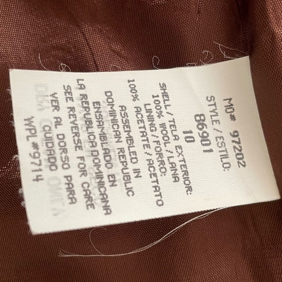 Vintage 100% Wool Chocolate Walnut Brown Sag Harbor Fall Blazer Jacket Size 10 - Picture 10 of 10